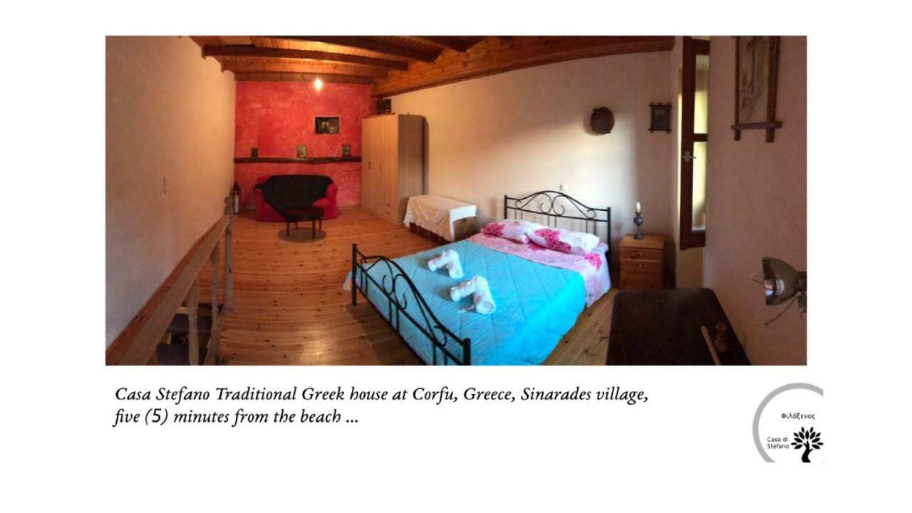 Country Traditional House In Corfu Village, Greece Sinarades Exterior photo